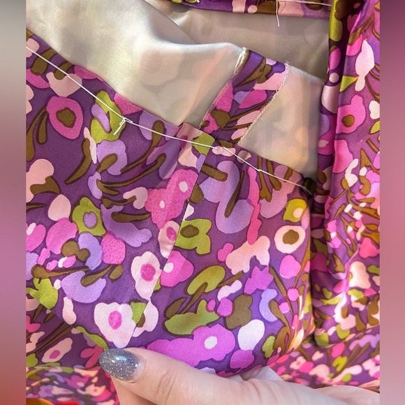 60s True Vintage Psychedelic Floral Mod Gogo Shift Mini Dress - Picture 6 of 6